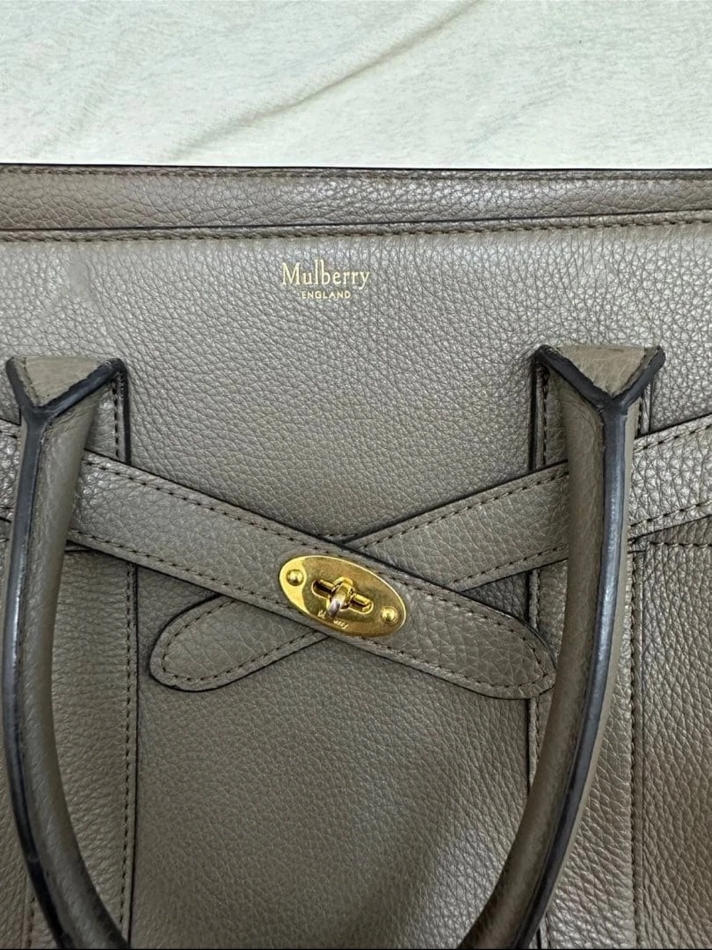 Mulberry Olive Brown Leather Satchel with Gold Hardware - Picture 2 of 7